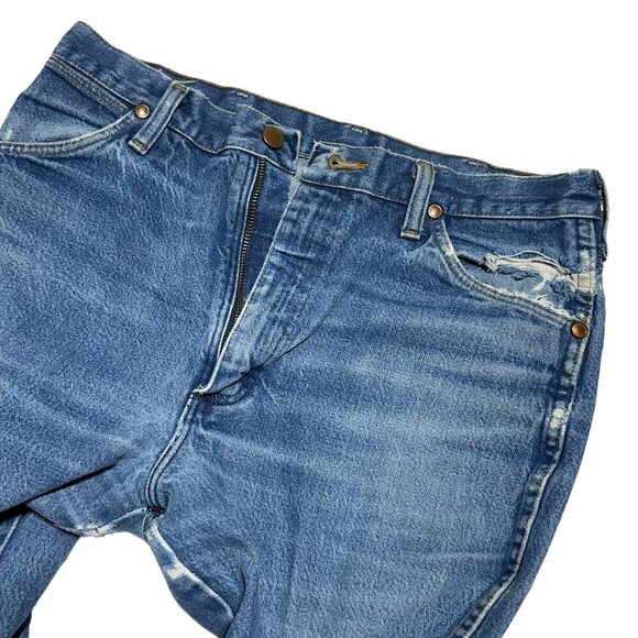 Vintage 90's WRANGLER Jeans High Waist Dark Wash Straight Leg Denim - Picture 5 of 12